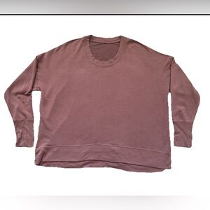 Athleta Pink Long Sleeve Sweatshirt With Side Slits & Thumb Holes 2X (0738)